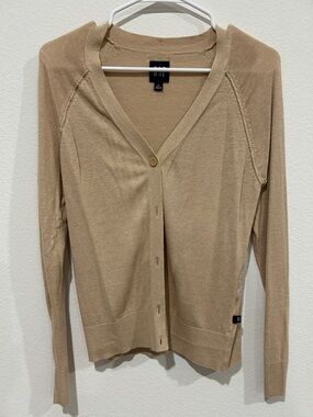 GAP Lightweight V-Neck Button Cardigan - Tan